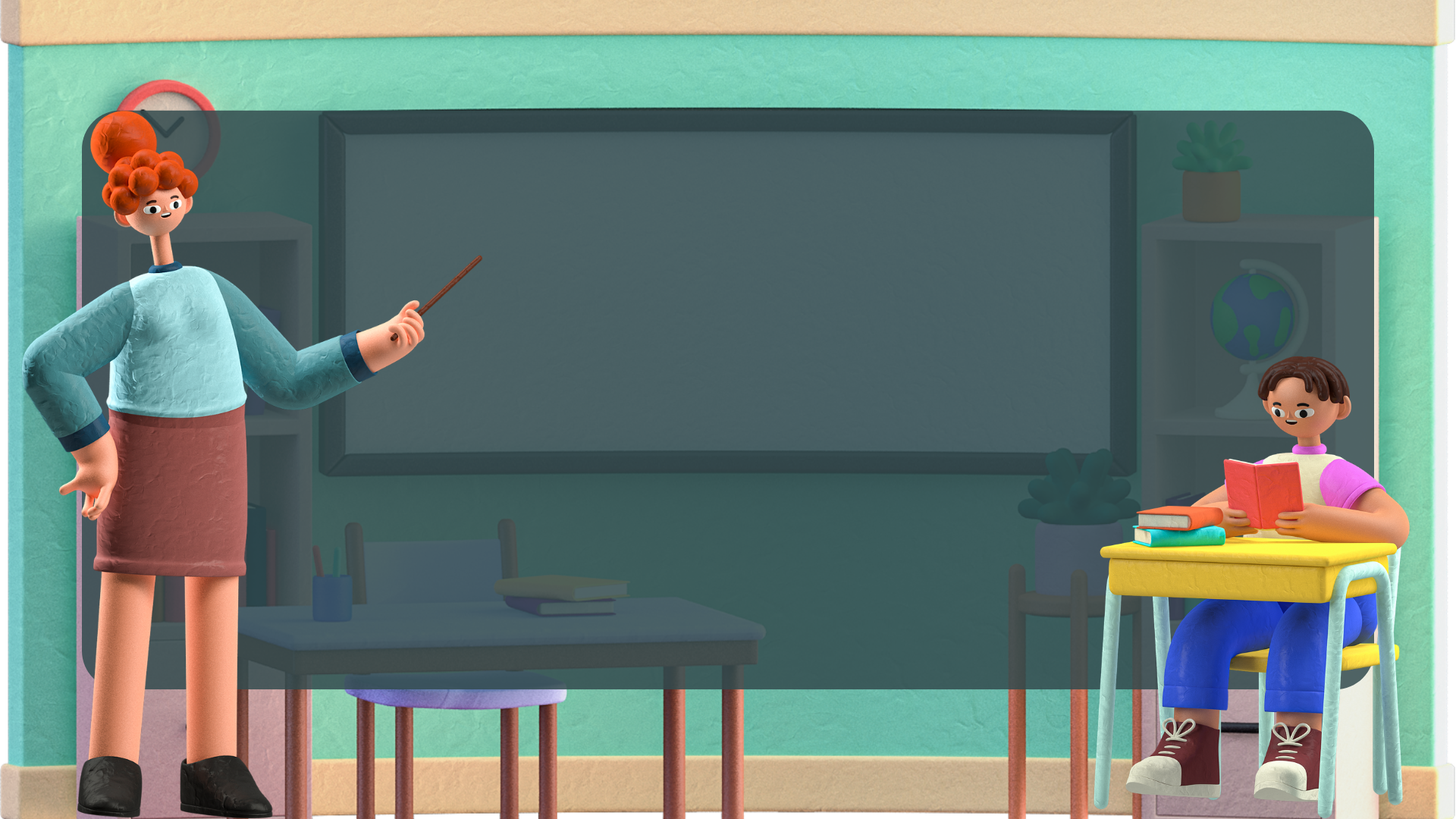 คุณครูและนักเรียนในห้องเรียน